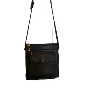 Fossil crossbody leather bag black Vintage 50s, 60s